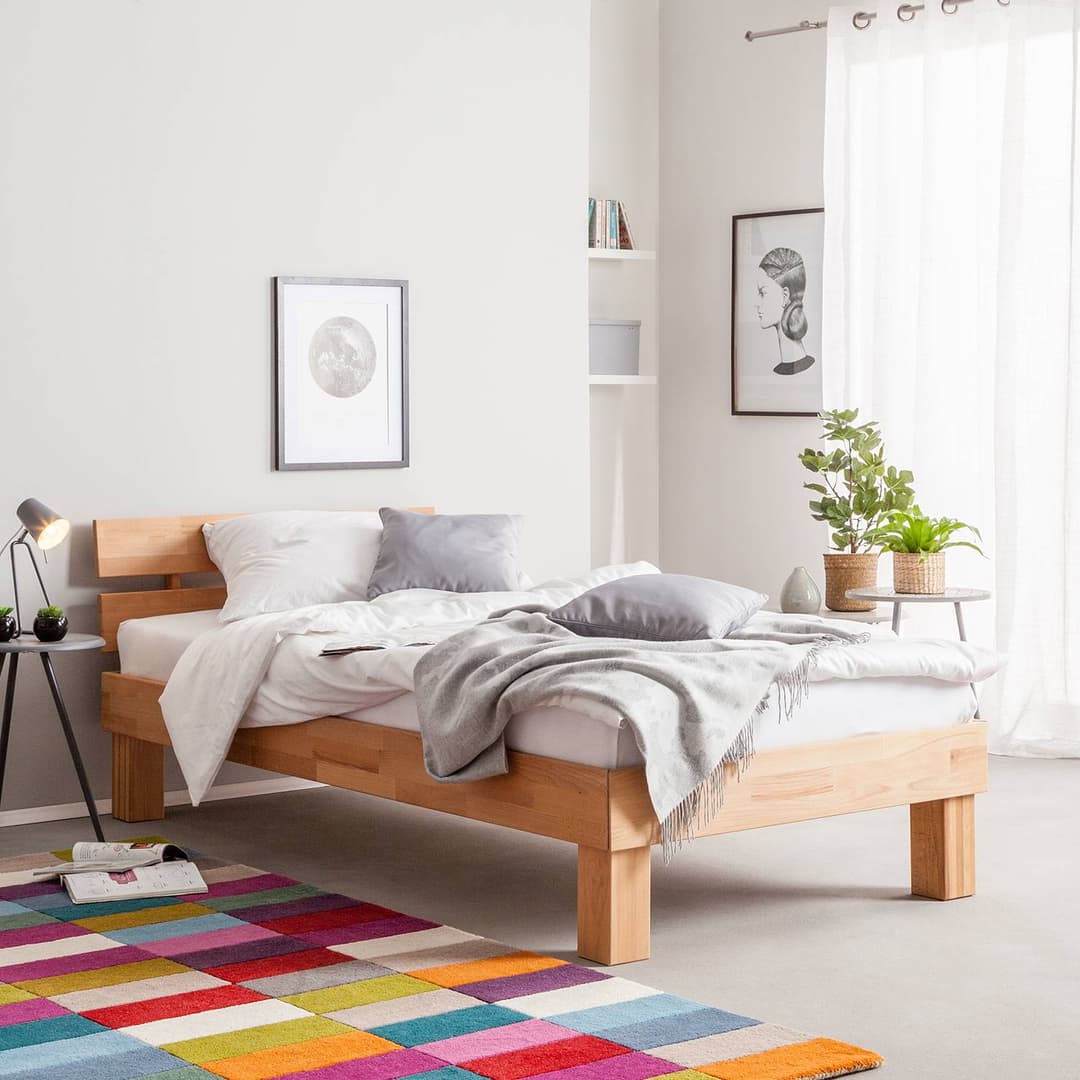 Massivholzbett AresWOOD 100 x 200cm | Braun